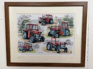 Framed Picture Print History Massey Ferguson 100 Series Tractors Ltd 1/250 - Picture 1 of 3