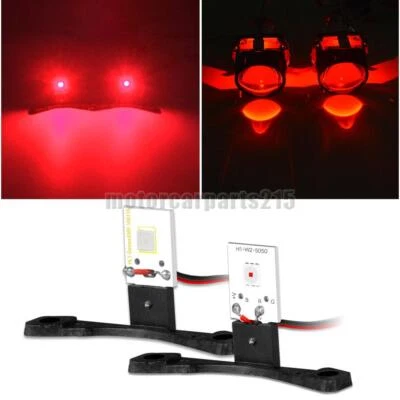 2X Car LED Devil Eye Demon Evil Eyes Red Fit Headlight Projector Lens Retrofit - Image 1 of 4