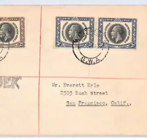 SOUTH WEST AFRICA KGV Cover 1935 SILVER JUBILEE Scarce *3d PAIR* 2d ROYALTY YR89 - Picture 1 of 12