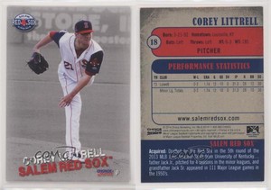 2014 Choice Salem Red Sox Corey Littrell #18