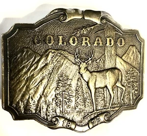 Wyoming Studio Kunstwerke Hirsch Buck Hirsch James Lind Vintage Messing Gürtelschnalle - Bild 1 von 5
