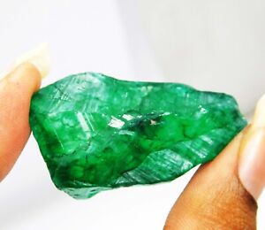 Natural Emerald 71 Ct Colombia Green Rough Loose Gemstone L-4449