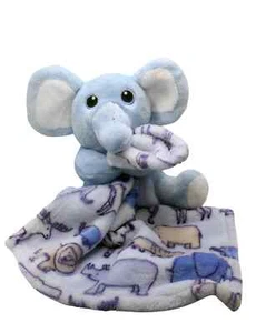 New Little Beginnings Blue Elephant Plush Lovey Security Blanket SHIPS FREE - Picture 1 of 3