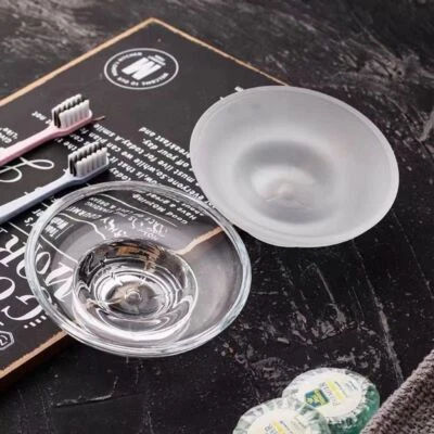2Pcs Glass Soap Dish Clear Soap Holder Matte Glass Soap Box For Bathroom Shower - image 1 of 4