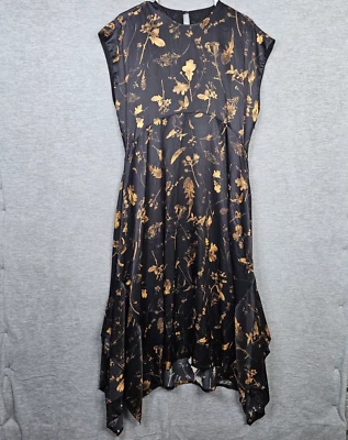 Allsaints Gianna Heligan midi dress handkerchief hem Silk Blend Women’s Sz 6 NEW - Image 1 of 4