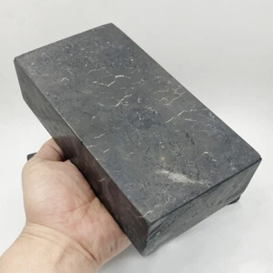 1*Shungite BRICK Polished Anti Radiation Crystal Heal Reiki EMF Protection Decor - Picture 1 of 6