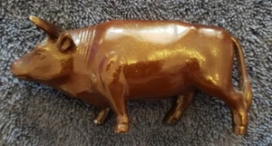 Small Bronze Bull Sculpture Statue Figure Heavy Veteran Owned - Picture 1 of 8