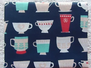 TAZAS DE TÉ MODERNAS RETRO DE MEDIADOS DE SIGLO *100 % algodón FQ* RARO Y FUERA DE STOCK - Imagen 1 de 2