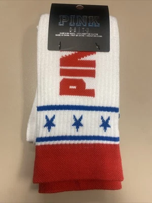 PINK Knee High Socks Victoria's Secret Red White Blue Stars NWT - Image 1 of 2