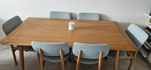 Dinner table and 6 chairs. Not A Crack On The Wood. . Really Good Condition . - Picture 1 of 8