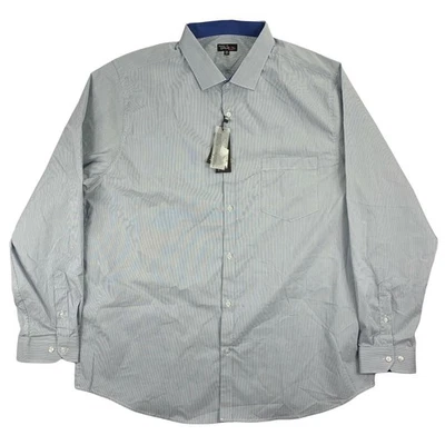 Galaxy by Harvic Mens Quick Dry Performance Slim Fit Button Down Shirt Blue 2XL - Image 1 of 4