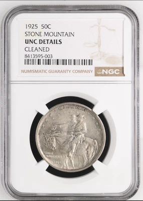 1925 Stone Mountain Commemorative Half Dollar - NGC UNC Details (cleaned)  - Image 1 of 2