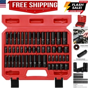 1/4 Inch Drive Master Impact Socket Set, 50-Piece, 6-Point, SAE/Metric, 5/32 ... - Bild 1 von 8