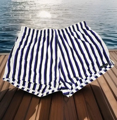 Bañador vintage Sauvage California para hombre M a rayas forrado de malla playa vacaciones Foto 1 de 4