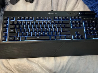 Corsair K55 RGB Wired USB Keyboard with palmrest - Image 1 of 4