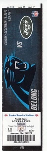 2013 CAROLINA PANTHERS VS NEW YORK JETS TICKET STUB 15.12.13 CAM NEWTON - Bild 1 von 1