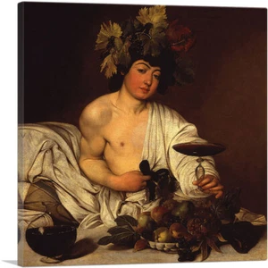 ARTCANVAS The Young Bacchus 1590 Canvas Art Print by Caravaggio - Picture 1 of 11