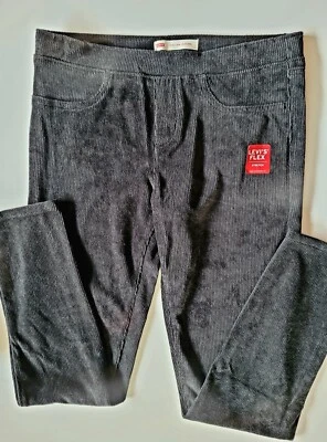 LEVI's Pull-on Flex Jeggings Negro Pana Niñas 16 Entrepierna Regular 25. Nuevo con etiquetas Foto 1 de 4