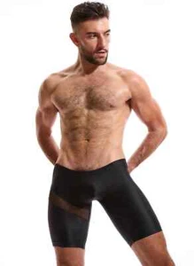 N2N Bodywear Herren schwarz transparent Slaher Jammer Biker Shorts Gr. L XL - Bild 1 von 3