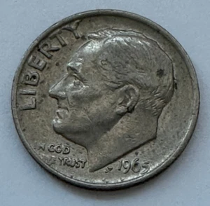 1965 Franklin Dime No Mint Mark Distorted letters/numbers - Picture 1 of 6