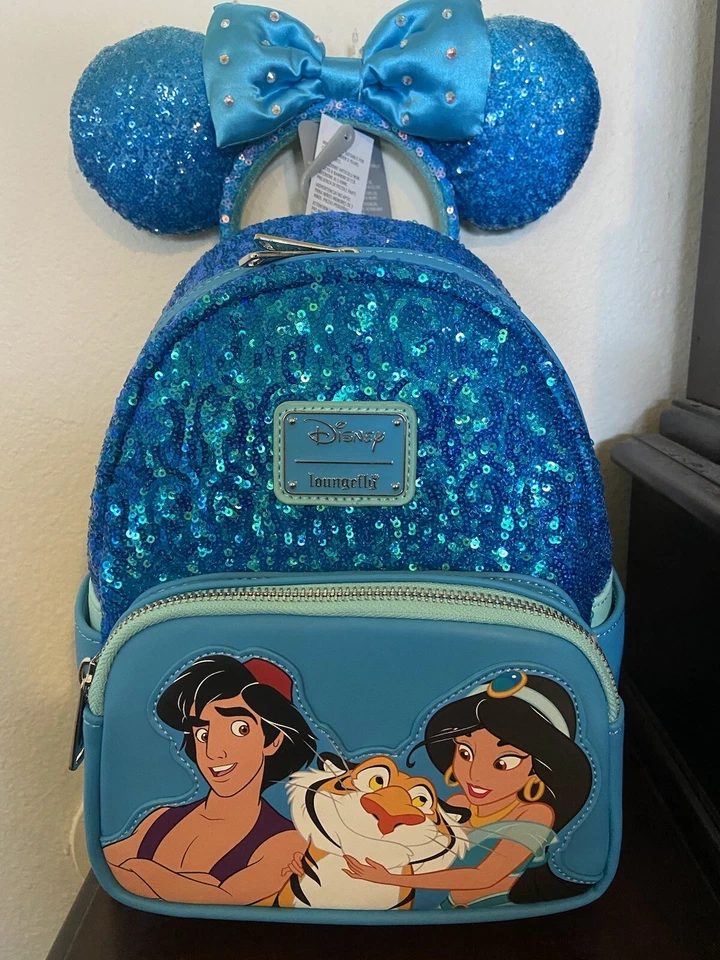 Loungefly Disney Two Toned Jasmine Sequin Mini Backpack -