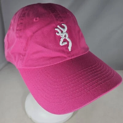 Browning Womens Pink Hat Embroidered Hunting Cabin Adjustable Strap Cap  - Image 1 of 4