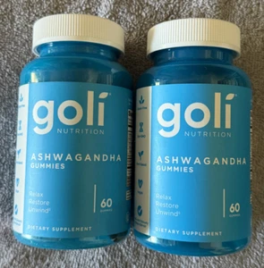 2x goli Nutrition Ashwagandha Gummies, 120 Total Gummies Exp 09/2026 - 2 Bottles - Picture 1 of 2