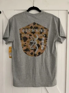 Browning Gray Duck Camo Shield Men's t-shirt Size Medium NWT F5 - Picture 1 of 5
