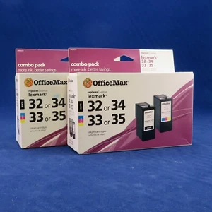 2 - Office Max Replaces Lexmark Ink Cartridges Black 32 or 33 color 33 or 35 NOS - Picture 1 of 4