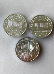 Lot of 3 Silver 2025 Austria Philharmonic 1 oz .999 fine 1.5 euro Austrian coins - Picture 1 of 3