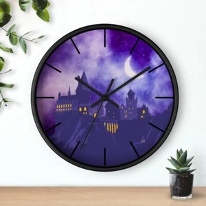 Magical Night Castle Wooden Wall clock- Wizard Decor - Picture 1 of 13