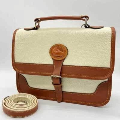 DOONEY & BOURKE Handbag Shoulder Bag Logo PVC Leather White women's USED JPN - Image 1 of 4