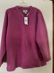 New York Laundry Women's L Fleece Pullover Top Soft Deep Pink NEW - Picture 1 of 4