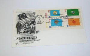 1976 FDC Washington D.C. State Flags of United States MT WA OK NM Stamps - Picture 1 of 1