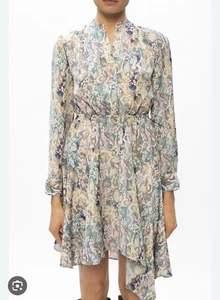 All Saints Martina Masala Dress Snake Print Sz 12 BNWT Blue Green Shirt - Picture 1 of 12