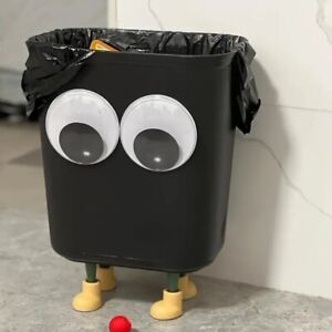 with Feet Big Eyes Trash Can Plastic Cartoon Garbage Can  Bathroom