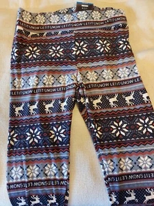 No Boundaries High-Waist Super Plush Legging Size XXXL (21) Printed XMAS Velour - Picture 1 of 5