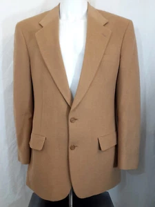 Vintage Bill Blass Camel Hair Sport Coat Mens 44R Jacket Blazer Brown USA Made - Picture 1 of 17