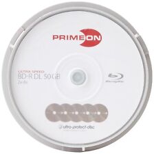 Primeon BD-R DL 50GB/2-8x Cakebox (10 Disc), Ultra-Protect-disc Surface BD-R Bla