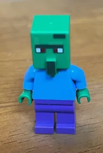 LEGO Minecraft Minifigure Zombie Villiager with Purple Legs # 21128 - NEW & RARE - Picture 1 of 6