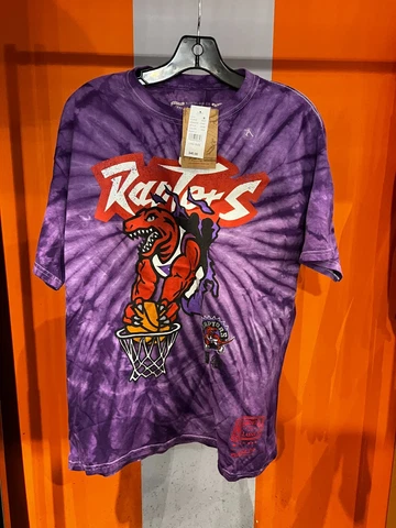 Mitchell & Ness Toronto Raptors Tie-Dye Big Dinosaur Logo T-shirt Sz S/L NEW Cover