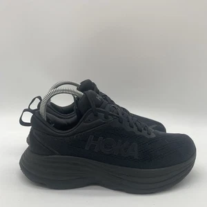 Womens Size 7.5D Hoka Shoes Bondi 8 Triple Black Running Athletic Sneakers Gym - Picture 1 of 10
