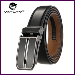 Cinturón de cuero genuino para hombre 3 cm fino cuero de vaca hebilla automática de aleación 130 cm - Imagen 1 de 26