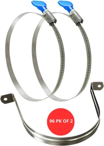 4-inch Screw Key 91-114mm Adjustable Hose Clamps with Rigid U-Bracket 96 PK of 2 - Picture 1 of 6