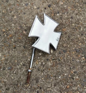Vintage Iron Maltese Cross Chopper Mirror Harley Davidson Panhead Triumph Etc - Picture 1 of 4