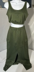 Women’s XS 2pc Tank Skirt Green - Picture 1 of 5
