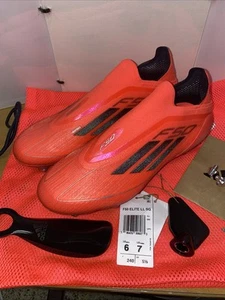 Adidas F50 Elite Laceless SG Solf Ground Turbo Aurora Mens SZ 6 IF1318 Pink Bag - Picture 1 of 14