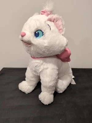 Disney Store Aristocats Marie Sentado Gatito Blanco Gato 12” Peluche Rosa Arco Suave Foto 1 de 3