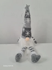 11" grau beleuchtet Weihnachten Gonks flauschig bärtig festlich Wichtel Weihnachtsdeko - Bild 1 von 10