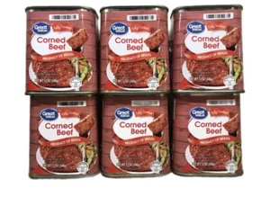 Great Value Corned Beef 12oz Can Sandwich Meat Spread with Key (6 Cans) - Picture 1 of 4
